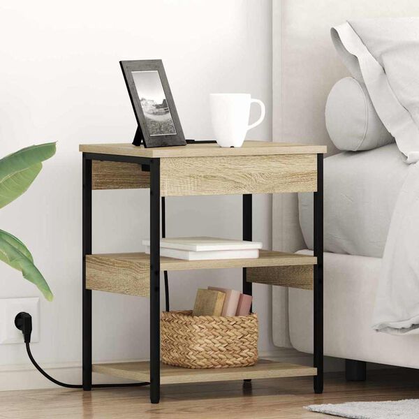 vidaXL Dulap de noapte Stejar Sonoma 41 x 31 x 51 cm Lemn compozit