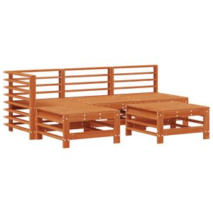 vidaXL Set de lounge pentru grădină 5 buc. Maro Ceară