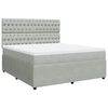 vidaXL Pat box spring cu saltea, gri deschis, 180x200 cm, catifea