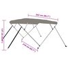 vidaXL Parasolar barcă Bimini cu 4 arcuri, gri, 243x210x137 cm