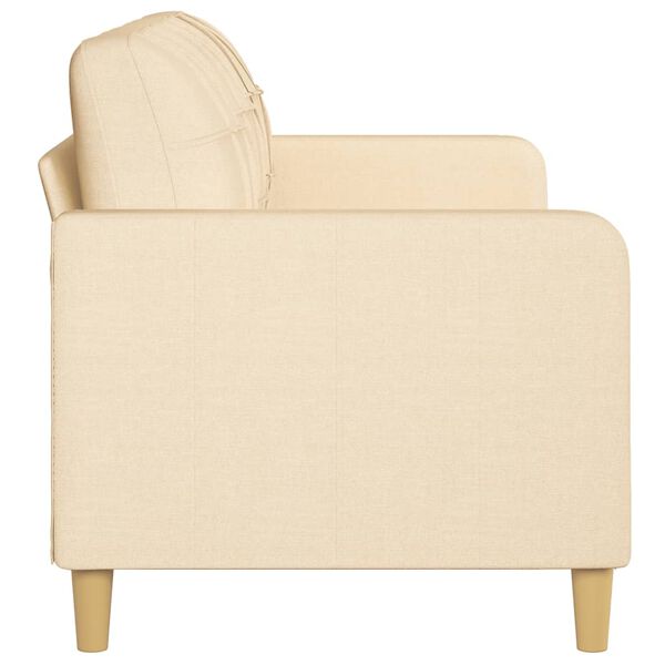 vidaXL Canapea cu 3 locuri, crem, 180 cm, material textil