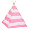 vidaXL Cort pentru pisici tipi cu sac coajă piersică, 60x60x70 cm, dungi