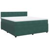 vidaXL Pat box spring cu saltea, verde &icirc;nchis, 180x200 cm, catifea