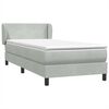 vidaXL Pat box spring cu saltea, gri deschis, 90x220 cm, catifea