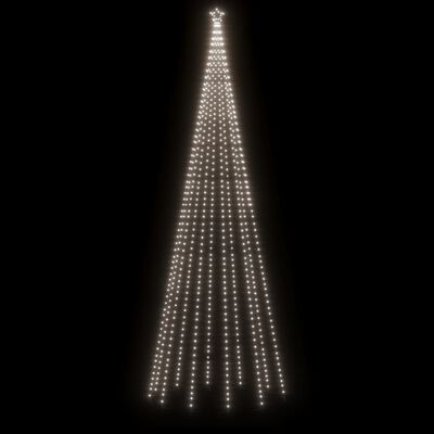 vidaXL Brad de Crăciun cu țăruș, 732 LED-uri, alb rece, 500 cm