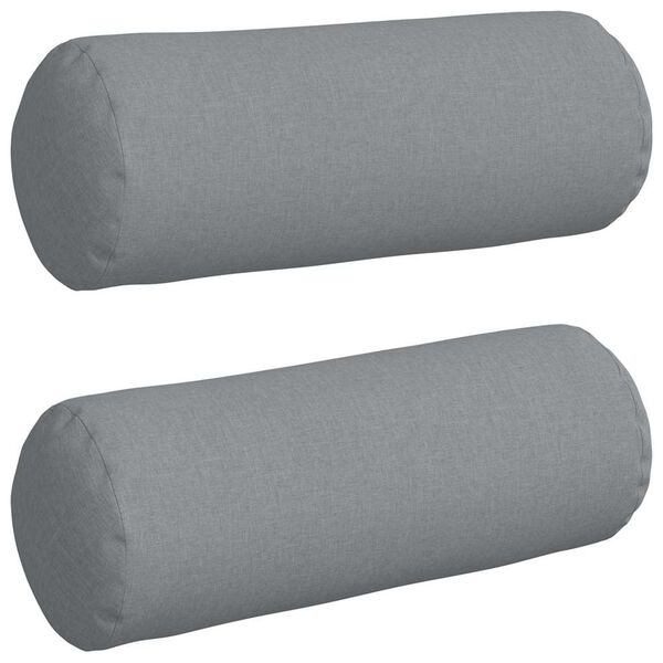 vidaXL Perne Bolster 2 pcs Gri deschis &Oslash; 25 x 70 cm țesătură