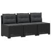 vidaXL Sofa de grădină cu 3 locuri, cu perne, aspect de rattan PP