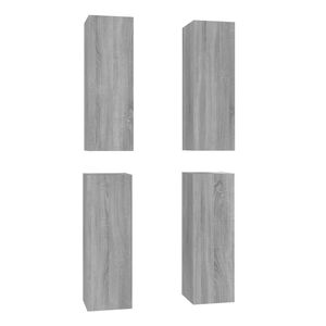 vidaXL Comode TV, 4 buc., gri sonoma, 30,5x30x90 cm, lemn prelucrat