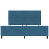 vidaXL Pat cu arcuri cu headboard Albastru &icirc;nchis 180 x 200 cm Catifea