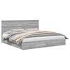 vidaXL Pat cu storage cu sertar Gri Sonoma 200 x 200 cm Lemn prelucrat