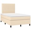 vidaXL Pat continental cu saltea, crem, 120x190 cm, textil