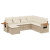 vidaXL Set canapele de grădină, 7 piese, cu perne, bej, poliratan