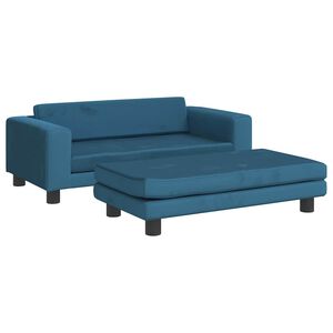 vidaXL Pat pentru c&acirc;ini cu extensie, albastru, 100x50x30 cm, catifea