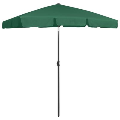 vidaXL Umbrelă de plajă, verde, 180x120 cm
