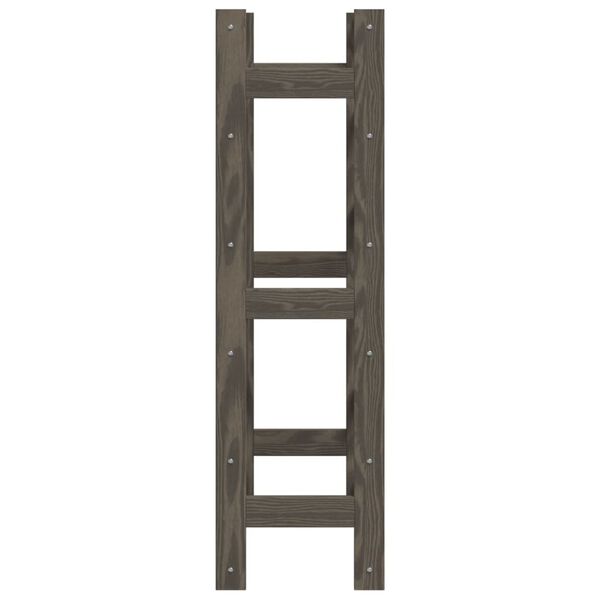 vidaXL Suport sticle de vin, 30 sticle, gri, lemn masiv de pin