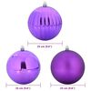 vidaXL Set de Globuri de Crăciun 3 pcs Violet Plastic
