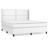 vidaXL Pat box spring cu saltea, alb, 180x200 cm, piele ecologică
