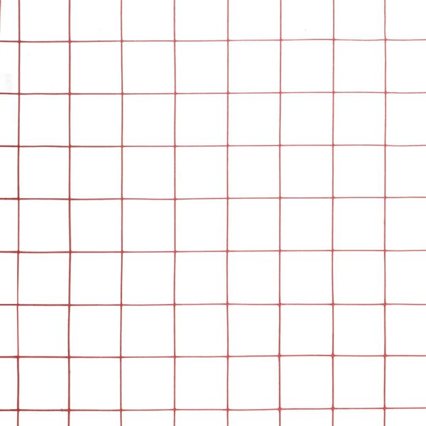 vidaXL Plasă de s&acirc;rmă găini, roșu, 25 x 1 m, oțel cu &icirc;nveliș PVC