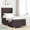 vidaXL Pat cu arcuri cu saltea cu headboard Maro 140 x 200 cm țesătură