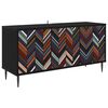 vidaXL Cabinet TV OMMEN 102 x 33 x 51 cm Stejar Negru Lemn prelucrat