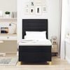 vidaXL Pat cu arcuri cu saltea cu headboard Negru 90 x 190 cm țesătură