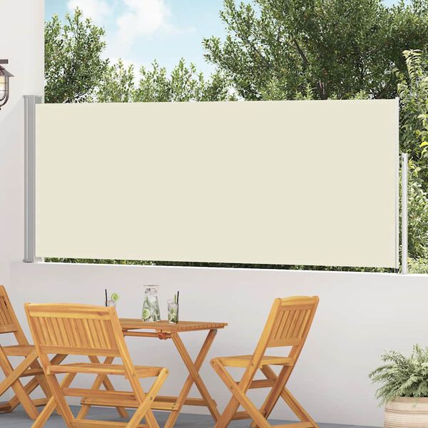vidaXL Copertină laterală retractabilă de terasă, crem, 120 x 500 cm