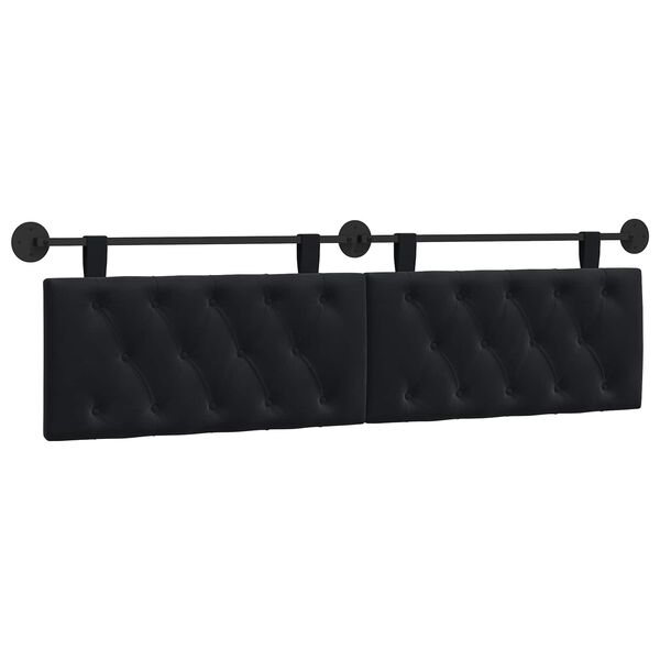 vidaXL Cap de pat suspendat Pe perete Negru 190 x 55 x 7 cm Catifea