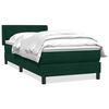 vidaXL Pat box spring cu saltea, verde &icirc;nchis, 100x220 cm, catifea