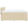 vidaXL Pat box spring cu saltea, crem, 200x200 cm, textil