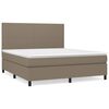 vidaXL Pat continental cu saltea, gri taupe, 180x200 cm, textil