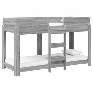 vidaXL Pat Etajat pentru Copii Gri Sonoma 75 x 190 cm Lemn compozit