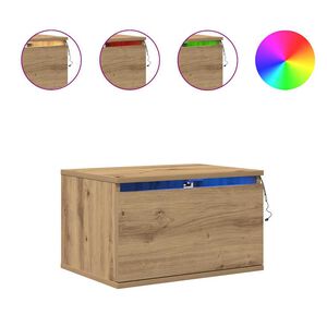 vidaXL Noptieră suspendată cu sertar Stejar Artizanal 50 x 36 x 30 cm