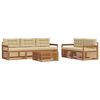 vidaXL Set de canapele de exterior cu pernă 6 pcs Natural și Bej