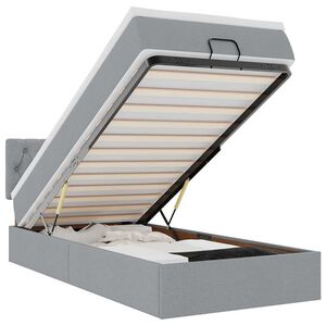 vidaXL Cadru de pat otoman cu saltea țesătură gri deschis 90x190cm