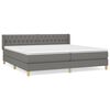 vidaXL Pat box spring cu saltea, gri &icirc;nchis, 200x200 cm, textil