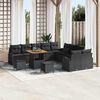 vidaXL Set de canapele pentru grădină 13 pcs Negru Rattan poli