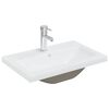 vidaXL Chiuvetă &icirc;ncorporată cu robinet, alb, 61x39x18 cm, ceramică