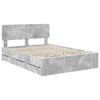 vidaXL Cadru de pat cu headboard Gri Beton 160 x 200 cm Lemn prelucrat