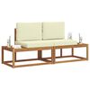 vidaXL Set de canapele de exterior cu pernă 2 pcs natural