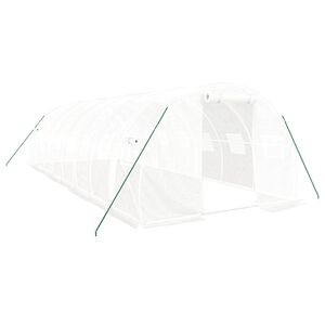 vidaXL Seră cu cadru din oțel, alb, 24 m&sup2;, 8x3x2 m