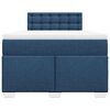 vidaXL Pat box spring cu saltea, albastru, 120x190 cm, material textil