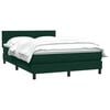 vidaXL Pat box spring cu saltea, verde &icirc;nchis, 160x210 cm, catifea