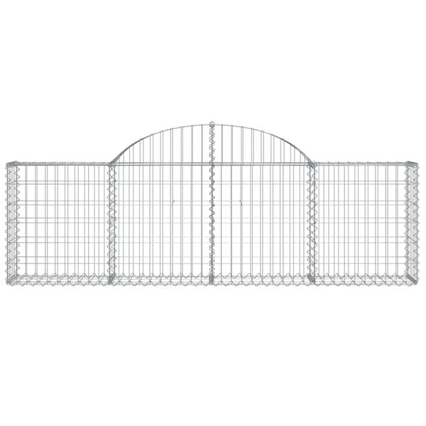 vidaXL Coșuri gabion arcuite 4 buc, 200x30x60/80 cm, fier galvanizat