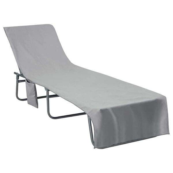 vidaXL Prosoape pentru șezlong 2 pcs Gri închis 210 x 75 cm