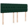 vidaXL Pat box spring cu saltea, verde &icirc;nchis, 140x190 cm, catifea