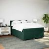 vidaXL Pat box spring cu saltea, verde &icirc;nchis, 140x190 cm, catifea