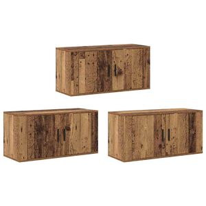 vidaXL Set Dulap TV montat pe perete 3 pcs Lemn Vechi Lemn compozit