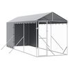 vidaXL Padoc de exterior cu acoperiș argintiu 2x6x2,5m oțel galvanizat
