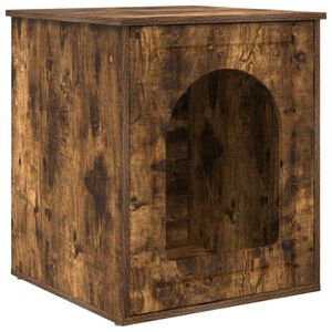 vidaXL Casa pentru pisici Stejar fumuriu 53 x 52 x 62 cm Lemn compozit