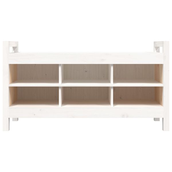 vidaXL Bancă de hol, alb, 110x40x60 cm, lemn masiv de pin